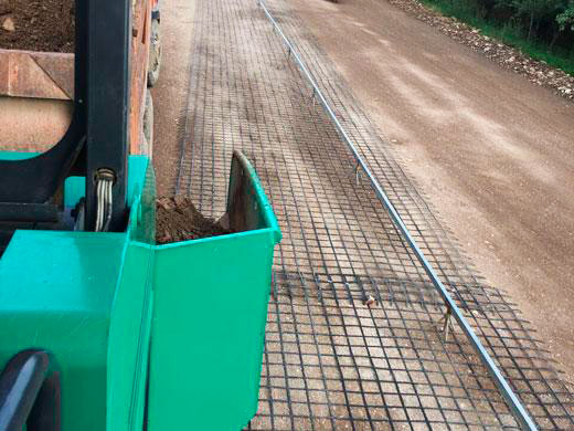 土工格柵施工現場